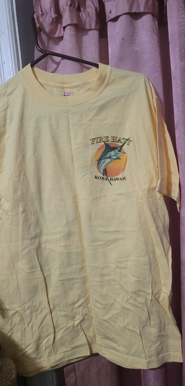 Hanes Yellow Kona Hawaii 'Fire Hatt Graphic Short-Sleeve Tee